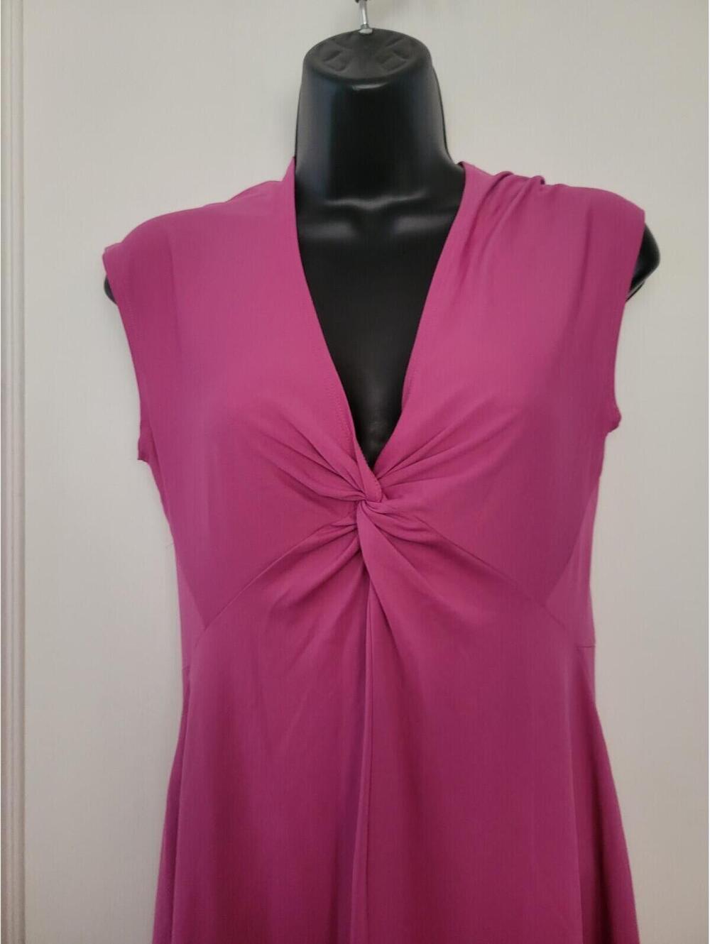 PATAGONIA Seabrook Bandha Women Twist Neck Magenta Dress Cap Sleeves Medium